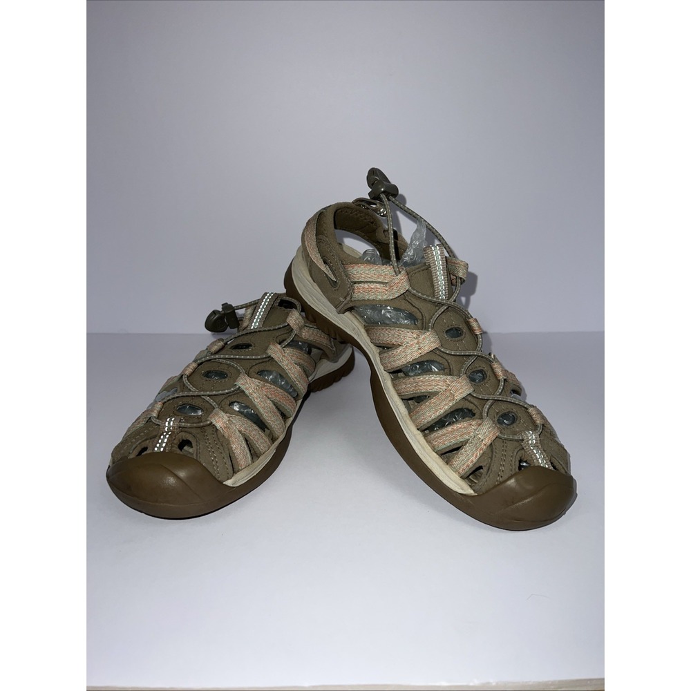 Keen‎ Whisper Womens Closed Toe Water Sandals Taupe/Coral Size 7.5